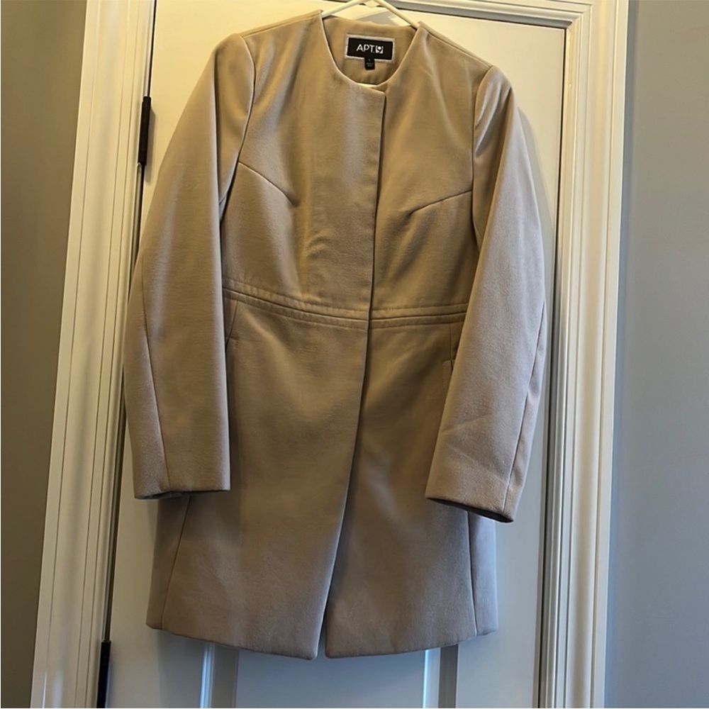 APT 9 khaki Long pea coat size small
